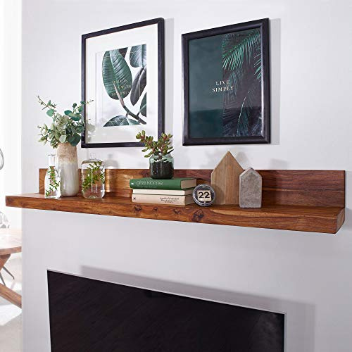KADIMA DESIGN Massivholz Wandregal Wood 110 cm Sheesham Wandboard Regal massiv Holz Möbel