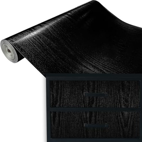 Klebefolie Möbel 45x100 cm | Selbstklebende Möbelfolie in Holzoptik - wasserfest und zuschneidbar | Folie für Möbel ideal zum Renovieren von Schränken, Türen und Arbeitsplatten | Schwarzholz