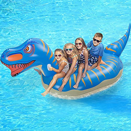 Jojoin Giant Inflatable Dinosaur Pool Float, Durable Leakproof & Soft, Outdoor Swimming Pool Party Lounge Ride-on Raft Inflatable Float Summer Beach Toys for Kids Adults