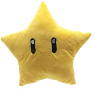 AOLIAY Yellow Star Plüschtier, Bequemes Kissen,Niedliche Stofftier Plüsch Kissen Puppe, Cartoon Stofftierpuppe Dekokissen 30cm..