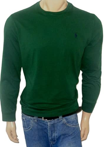 Polo Ralph Lauren Green Men's Navy Pony Crew Neck Long Sleeves T-Shirt S, Green, S