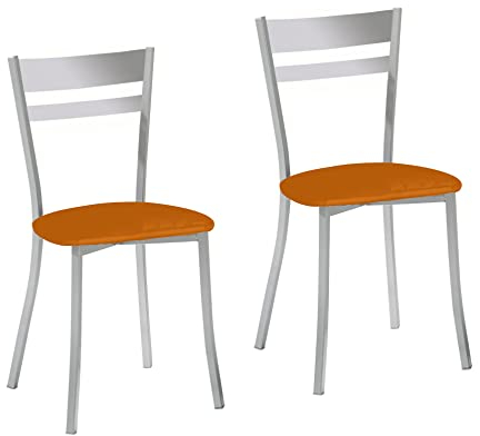 ASTIMESA SCALMNA Dos sillas de Cocina, Metal, Naranja, Altura de Asiento 45 cms