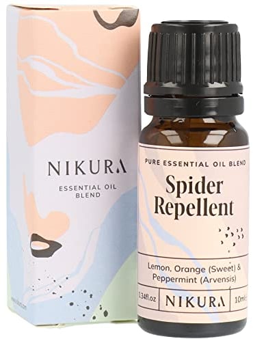 Nikura Spider Repellent Essential Oil Blend - 10ml | for deterring Spiders and mice, Natural Spider Repellent | Make a Homemade Spider Repellent Spray | Vegan, 100% Pure and Natural