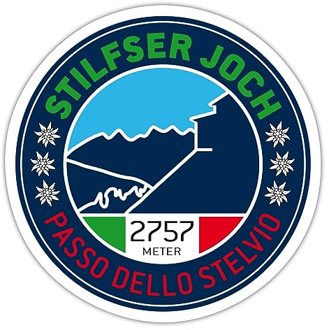 Spreadshirt Stilfser Joch Italien Ortler Alpen Gebirgspass Sticker, max. 10 x 10 cm, 10 x 10 cm, Mattweiß
