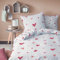 MATT & ROSE Parure de lit Enfant Fille 140x200 cm Heart | 100% Coton | Oeko-TEX | Housse de Couette Enfant 140x200 cm + 1 Taie d'oreiller 65x65 cm Imprimées Réversibles Blanc, Rose