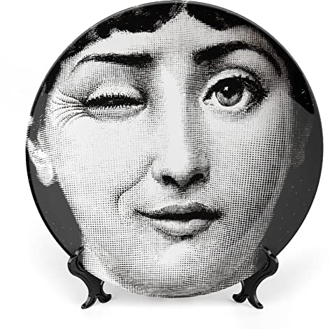 Lina Cavalieri - Piatto decorativo Fornase, da appendere alla parete, con staffa e speciale gancio a molla, stile 61,2 cm