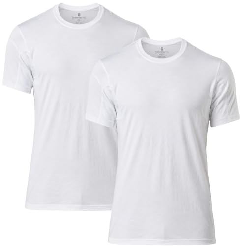 Thompson Tee Original schweißfestes T-Shirt, Rundhalsausschnitt, Weiß, 2er-Pack