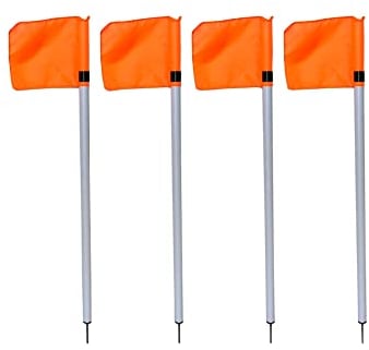 Jamso Design – Soccer Pitch® Eckfahnen-Set für Kinderfußball | 1 m-Stangen, Spielfeldmarkierung, Spielarena, tragbare Grenzstangen, Fußballtraining, stabil + leicht, leuchtende Flaggen, Kinderfussball