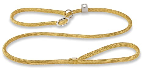 Wolters Moxonleine K2 Hundeleine Nylon Hunde Leine Aqua S-M (Curry gelb, 13mm)