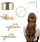 Joo&Rind Pinces à cheveux dorées géométriques en V - Petites pinces à cheveux en forme de feuille - Serre-cheveux en métal -Épingle à cheveux antidérapante - Style blond pour femme