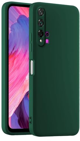 HULLIN Custodia per Telefono in Silicone Colorato, Adatta per HUAWEI Nova 5T / Honor 20 (6.26) - Verde scuro