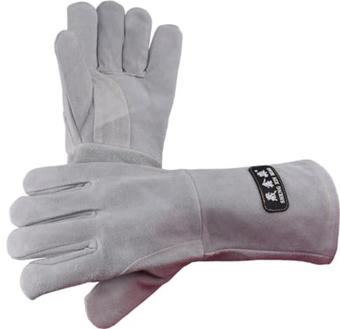 OSALADI Wartungshandschuhe 1 Paar Handschuhe Mit Hoher Hitze Schnittfeste Handschuhe Langärmlige Handschuhe Feuerfeste Handschuhe Arbeit Schnittschutz Lederhandschuhe Stahlhandschuhe