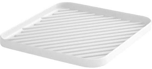 HvOvMvE Silicone Kitchen Bathroom Sink Organizer Tray Dishwasher Tray Versatile Bathroom and Drawer Organizer Trays Non Slip Countertop Tray (White)