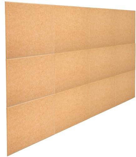 12pcs 30x30cm Carreaux Muraux Feutre, Alternative Panneau Liège avec Adhésif au Dos Combinaison Libre Tableau d'Affichage Tableau d'Affichage pour Bureau Maison Assemblé en 120x90cm (Marron)