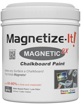 Magnetize-It! Magnetic Chalkboard Paint (Water Based) – Lunar Grey Deco Color Extra Strong and Sustainable, All-Purpose Interior 1L
