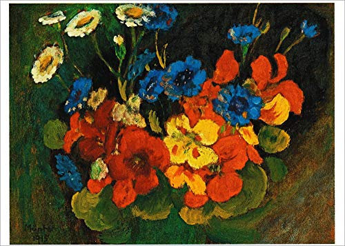 Kunstkarte Gabriele Münter Kapuzinerkresse und Kornblumen