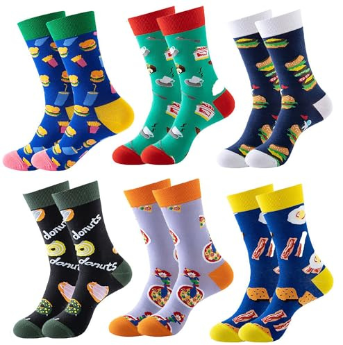 JXCTNNU 6 Paar Socken Bunte Baumwolle Socken Damen Socken Herren Socken Lustige Socken Mehrfarbige Baumwollsocken Thermal