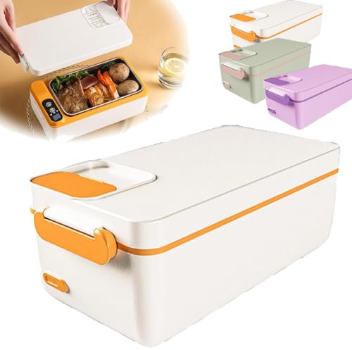 NAUXIU Heated Lunch Box,Electric Lunch Box,Insulated Lunch Bag,Self Heating Lunch Box Cordless,Rechargeable Quick Heating Thermal Lunchbox with 3200mAh,304 SS Container, for Adults,Drivers