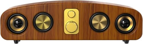 Soundbar con Altoparlanti retrò in Legno, Bluetooth 5.0, Sistema Audio Surround Home Theater, Barre Audio, soundbar Bluetooth per TV, proiettore