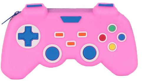 Astuccio per matite per console di gioco, astuccio per matite per ragazzi e ragazzi, astuccio per matite da gioco con cerniera, grande capacità, per scuola e lavoro, rosa, Refer to