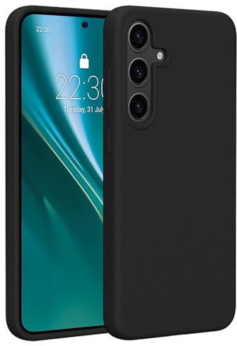 Etteri Handyhülle für Samsung S24 Plus Silikon Schwarz Matt 6,7 Zoll – Kompatibel mit Magnetzubehör – Hülle mit Kameraschutz – Kratzfest Stoßfest Schmutzabweisend – Perfekter Schutz für Smartphone