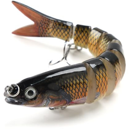 Angelköder Crankbait, Mehrgelenkige Zander Wobbler Kunstköder Hecht Köder Set Mehrgelenkige Barsch Köder Lebensechte WallerKöder für Süßwasser Salzwasser Forelle Swimbait Angelzubehör