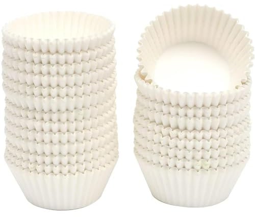 Gcardist Large Size White Cupcake Liners 200-Count Muffin Liners Food Grade Jumbo Baking Cups Paper No Smells (Large Size)