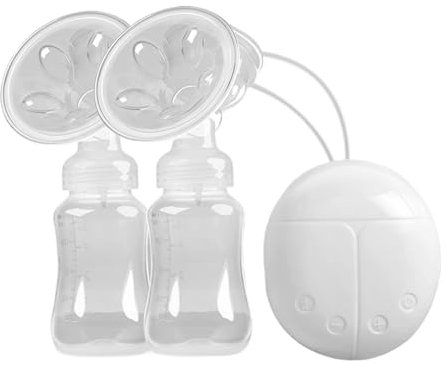 Rurunklee Portable Breast Pump - Double Breast Pump Strong Suction Electric Breastfeeding Pump,Handsfree Low Noise Milk Pump Portable Breastfeeding Accessories for Women