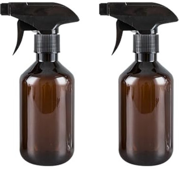 FSSTUD 2 Stück 300 ml Kunststoff-Reinigungssprühflaschen, verstellbare Düse, Sprühflaschen, Sprühflaschen, Sprühflaschen, leere nachfüllbare Sprühbehälter für Pflanzenhaar, Braun