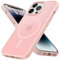 Cover Magnetica per iPhone 14 Pro Max 6,7 Pollici Compatibile con MagSafe, Custodia Traslucida Opaca Bumper Sottile Antiurto Glassata Cellulare Case Anti Impronte, Rosa