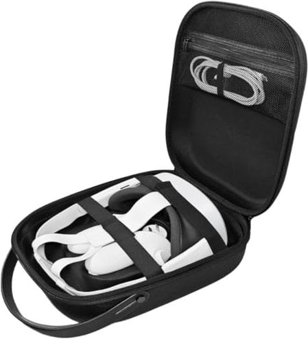 Carry Case for Oculus Meta Quest 3S / Quest 3 / Quest 2 / Vision Pro Meta Quest 3 Travel Case for VR Headset Head Strap, Controller and Accessories Full Protection for Travel and Home Storage