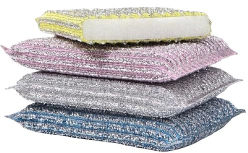 FORUMALL 3Pcs Colorful Strips, Soft Scouring Cloth, Dishcloth, Sponge, Thickening Kitchen, Brushing Pots, Not Easy To Get Oil, Household Washing Dishes(color Random) (3PCS)
