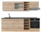 Vicco Küchenzeile R-Line, Küchenblock, Sonoma/Goldkraft Eiche, 240 cm, AP Anthrazit