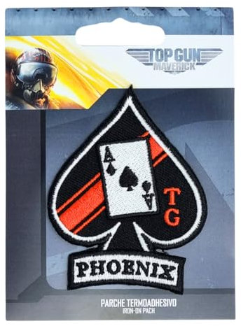 Comercial Mercera Iron-on Patch for Fabrics, Top Gun, Phoneix, Original, Iron-On Patch Ideal for Hats, Jackets, T-shirts or School Backpacks, 100% Polyester