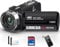 THPACIP 4K 48MP Video Camera Camcorder 30FPS with IR Night Vision,18X Digital Zoom Camera Recorder 3.0 LCD Touch Screen Vlogging Camera for YouTube with Controller, 32GB SD Card, 2 Batteries