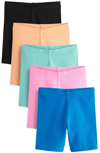 NEXT Mädchen Fahrrad-Shorts, 5er-Pack Black/Blue/Pink/Multi 128