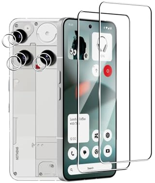 Afikyutu Screen Protector for Nothing Phone (3), 2 Pieces Tempered Glass + 2 Camera Lens Protector, Anti-Scratch, Easy to Install, 9H Hardness Tempered Glass
