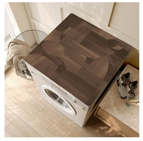 ZJKXJH Cubierta Protectora Superior de Lavadora y secador Almohadilla Protectora para Lavadora Y Secadora con Imitación de Madera, Antideslizante Y de Secado Rápido, Tamaño Personalizable(A,50x50cm)