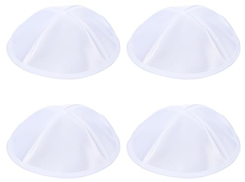 FINGERINSPIRE 4 Satin Kippa 160mm Durchmesser Polyester Rosch Ha Schana Yamaka Gebetshut Hohe Feiertage Seidige Yarmulke Jom Kippur Yamulke Für Hochzeit Bar/Bat Mitzva Schabbat 4 Kipa