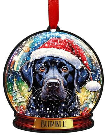 Labrador Black Personalised Snow Globe Decoration