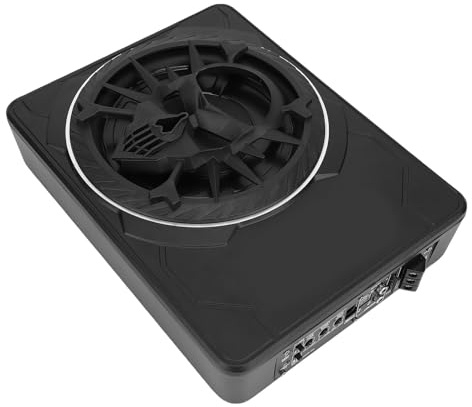 Luocute 10in Upgrade 800W Slim Under Powered Car Subwoofer, Car Truck Sub Built in Amplifier Amp Combo Package with LED Ambient Light Built in Amplifier