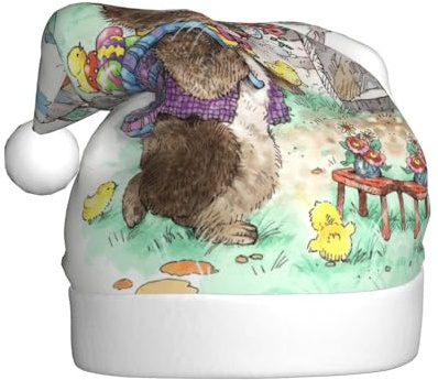 FHIZOAL Osterhase für Erwachsene, dekorative Weihnachtsmütze, festliche Plüschmütze, weich, leicht, Silvester, Party, Urlaub