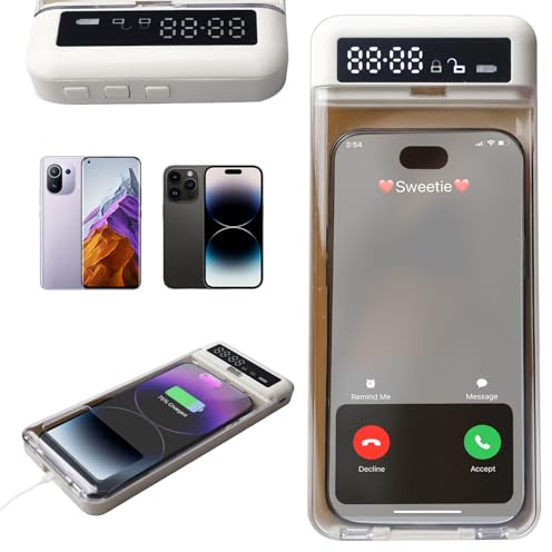 Cassetta di sicurezza per telefono cellulare con timer, custodia per telefono cellulare, per autocontrollo, cassaforte per cellulare, serratura del telefono, compatibile con smartphone iPhone e
