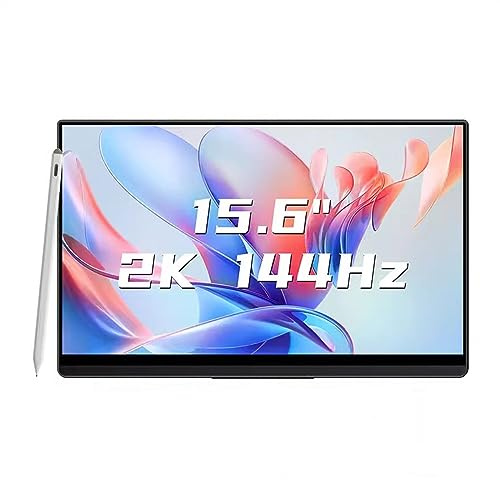 zhangrui1888 Portable Monitor 15.6-inch IPS 2K 144HZ Cell Phone External Screen Multifunctional Touch Secondary Laptop Expansion Gaming Machine Monitor Monitor for Laptop