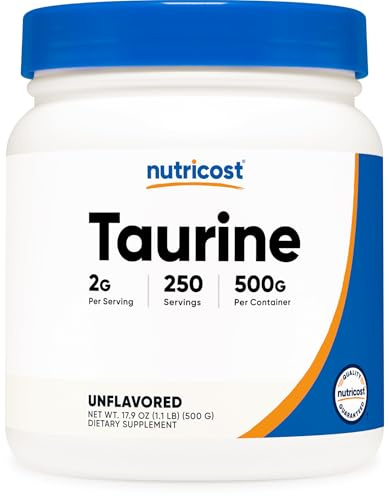 Nutricost Taurine Powder (500 Grams) - 250 Servings