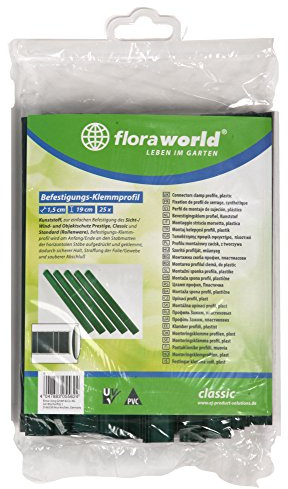 Floraworld Klemmprofil Classic 25er Set, Grün, 3 x 1.5 x 19 cm
