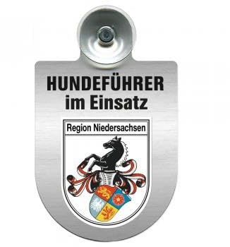 Einsatzschild Windschutzscheibe incl. Saugnapf - Hundeführer im Einsatz - 309381- Regionen nach Wahl Farbe Region Niedersachsen