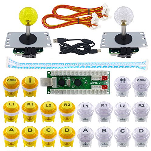 SJ@JX 2 Player Arcade Game DIY Kit Arcade Joystick Controller Mechanical Keyboard Switch Retropie Raspberry MAME Arcade Button