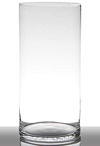 INNA-Glas Bodenvase Glas Sansa, Zylinder - rund, klar, 40cm, Ø 19cm - Hohe Vase - Glasvase