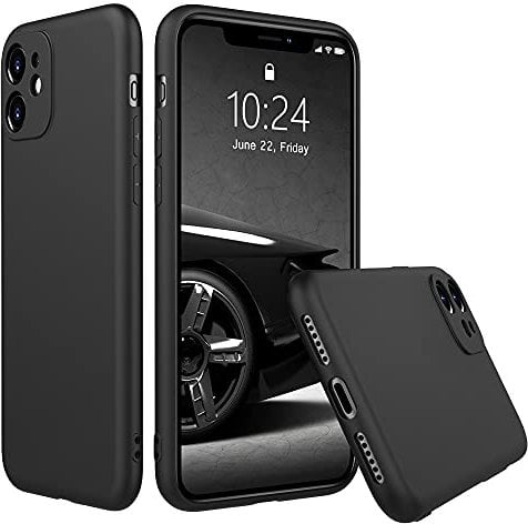 Peakally iPhone 11 Case, Black TPU Cover iPhone 11 Phone Case Matte Finish Slim Profile Phone Protectors for iPhone 11-Black